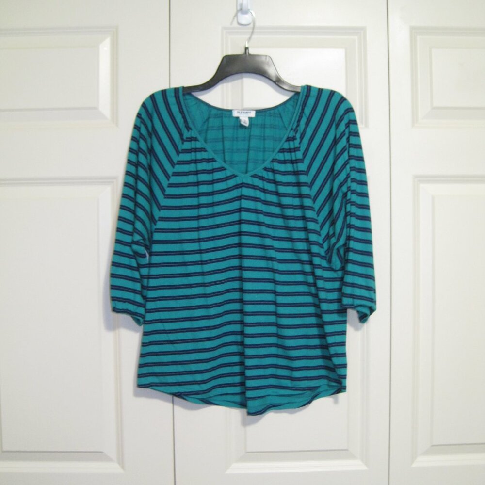 Old Navy 3/4 sleeve striped top sz M